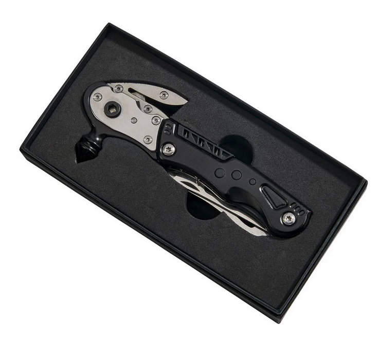 CGI's Black Glass Breaker with Multi Tools, 6"L
