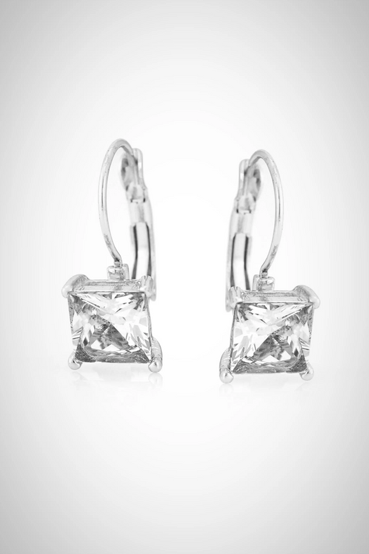 Sparkling Square Earrings